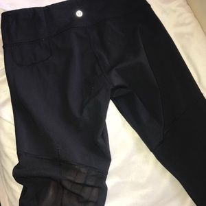 Lulu Lemon Yoga Pants with Mesh Panel, Size 4